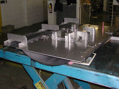 FIXTURE TO WELD STIFFNERS TO FLAT STAMPING
